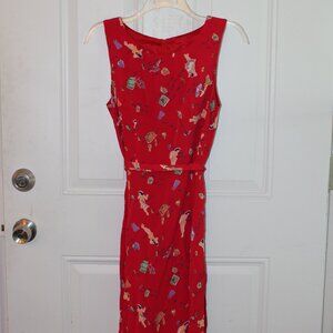 Mica Printed Dress Fun Design Size 6 Made in USA